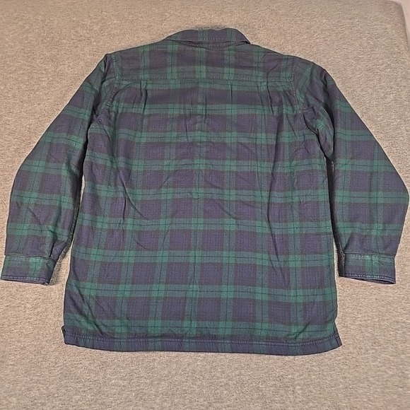 L.L Bean Flannel Shirt Adult Large Fleece Lined Shacket Button Front Plaid - Picture 3 of 8